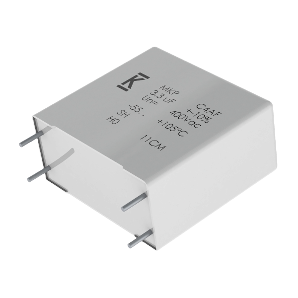 KEMET Corporation-C4AF9BU4100T1WK Capacitor Film Cap Film 1uF 630V PP 10%( 31.5 X 11 X 20mm) Radial Plastic Rectangular Can 27.5mm 0.0208 Ohm 105°C Tray Automotive AEC-Q200