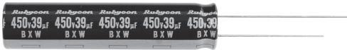 Rubycon-450BXW68MEFR18X25 Kondensator, Aluminium Cap Aluminum Lytic 68uF 450V 20% (18 X 25mm) Radial 7.5mm 0.61A 12000h 105°C