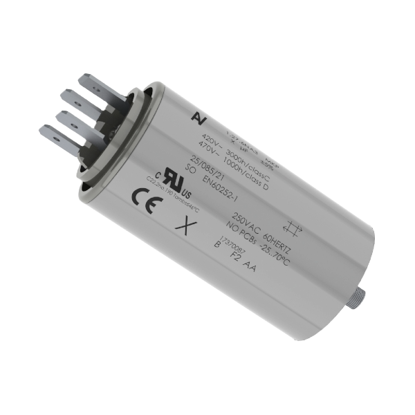 KEMET Corporation-C274AC35250AA0J Kondensator, Kunststofffilm Cap Film 25uF 470VAC PP 5%( 45 X 93mm) Stud Mount Plastic Cylindrical Can 85°C Bag