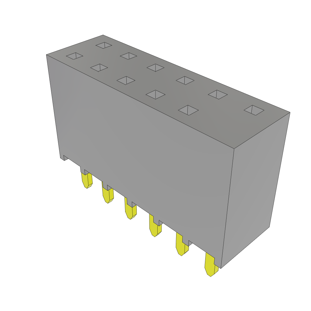 Samtec-SSW-106-01-G-D-001 Piastre connettori e prese PCB Conn Socket Strip SKT 12 POS 2.54mm Solder ST Top Entry Thru-Hole Bulk