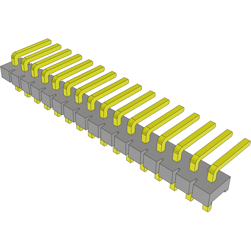 Samtec-HFWJ-16-02-T-S-RA Steckverbinderleisten und Leiterplattenbuchsen Conn Unshrouded Header HDR 16 POS 3.96mm Solder RA Side Entry Thru-Hole Bulk