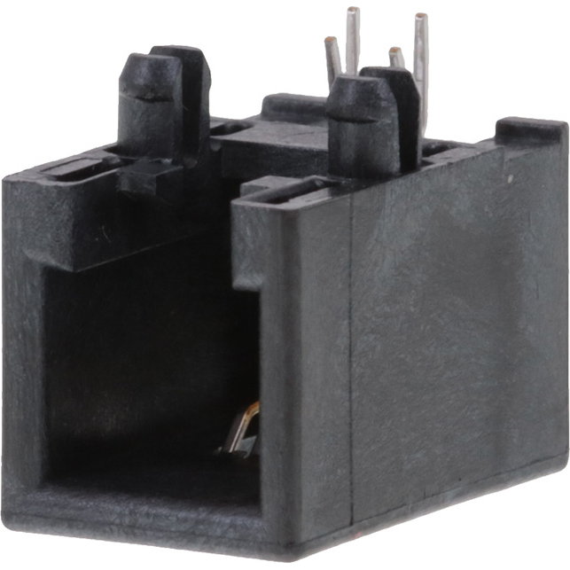Molex-0955012441 Raccordement téléphone et télécom Conn RJ-11 F 4 POS 1.27mm Solder RA Thru-Hole 4 Terminal 1 Port Modular Jack 4/4 Cat 3 Tray