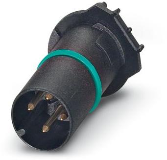 PHOENIX CONTACT-1437164 Sensor Accessories Sensor/actuator flush-type plug, 4-pos., A-coded, with straight THR solder connection, only contact insert