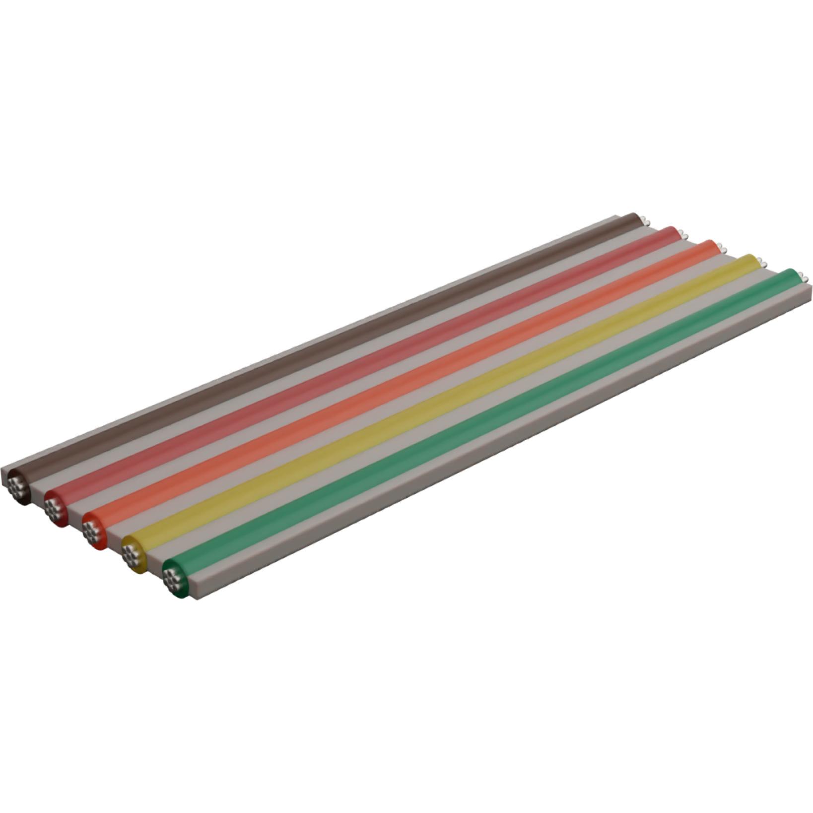 Molex-1000570116 Flat Ribbon Cable Fluorinated Ethylene Propylene 5Conductors 26AWG 300VAC Multi Color 3.04m Spool