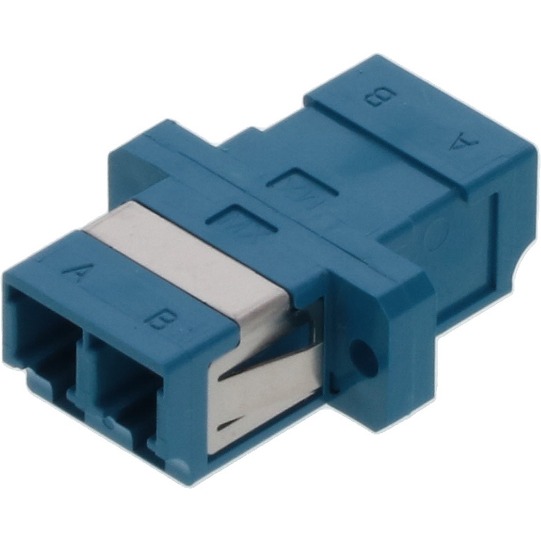 Molex-1061261300 Raccordement de fibre optique LC Adapter, Duplex, Blue Body, Ceramic Alignment Sleeve, Screw Mount Style, SC Footprint