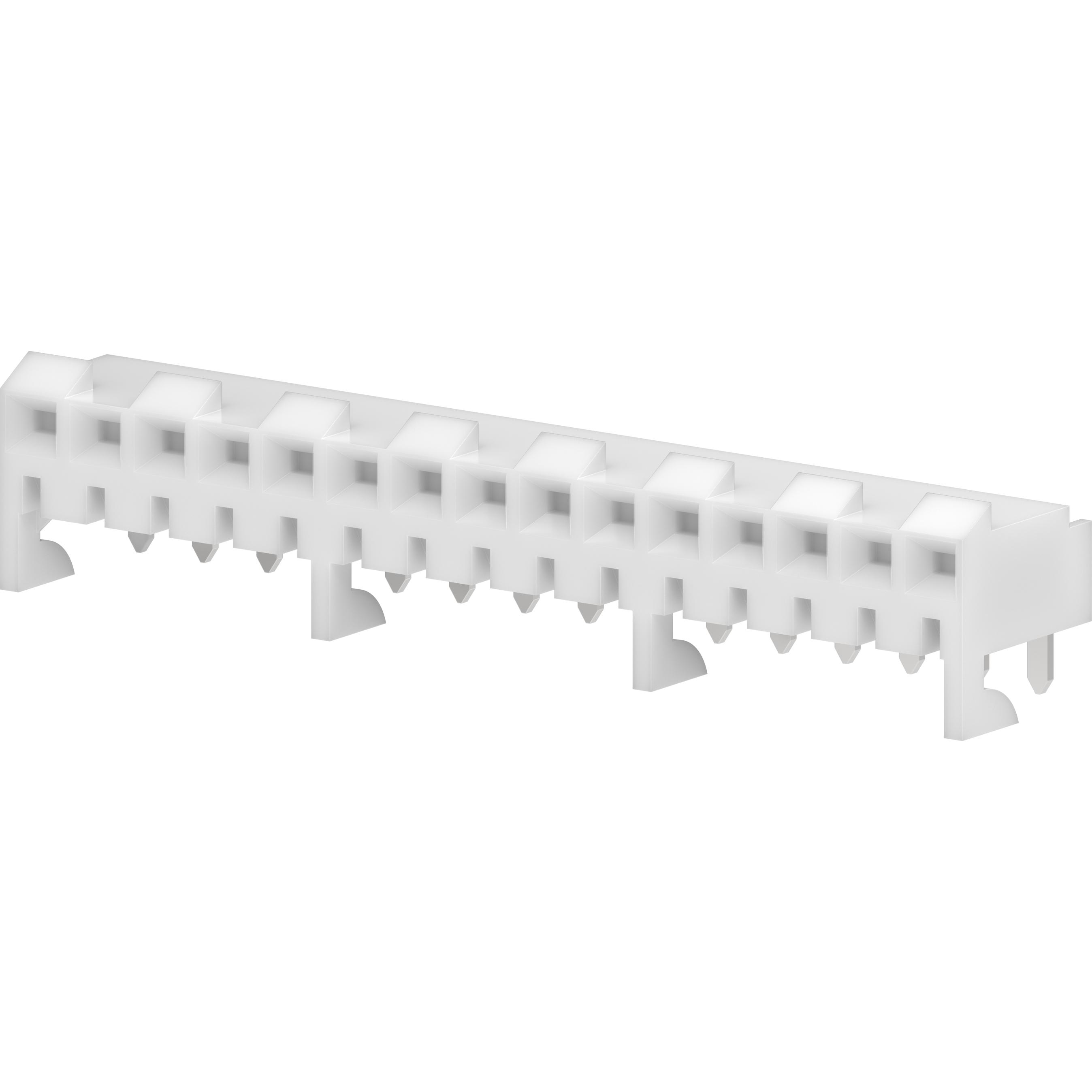 Molex-09-48-1154 Cabezales del conector y receptáculos PCB Conn Socket Strip RCP 15Power POS 3.96mm Solder RA Side Entry Thru-Hole Tray