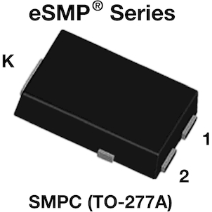 Vishay-SE40PGHM3_A/I Rectifiers Diode Switching 400V 4A 3-Pin(2+Tab) SMPC T/R Automotive AEC-Q101
