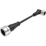 Cable Assembly Circular 1m 24AWG M12 Circular to M12 Circular 8 to 8 Right Angle to Straight