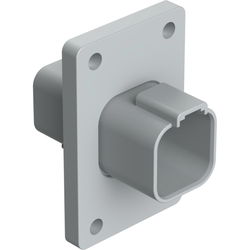 Amphenol-AT04-6P-L012 Einzeladersteckverbinder, Gehäuse Conn Housing RCP 6 POS Crimp ST Flange Mount Gray Box