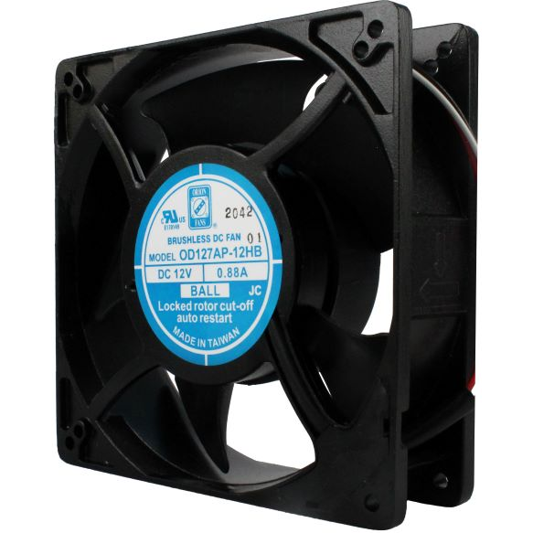 ORION FANS-OD127AP-24MB Blowers and Fans DC Fan Axial Ball Bearing 24V 12V to 27.6V 108CFM 38dB 127 X 127 X 38.5mm Middle Speed