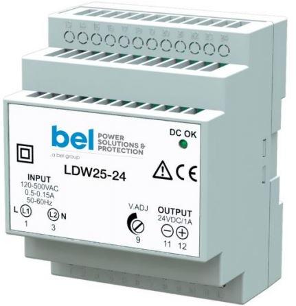 Bel Power Solutions-LDW25-24 AC to DC Power Supplies AC/DC Power Supply Single-OUT 24V 1A 25W 24-Pin