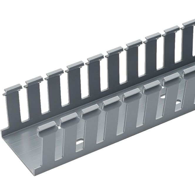 Panduit-G.75X1.5LG6 Ductos de alambrado Wiring Ducts Slotted Rectangular Screw Polyvinyl Chloride Light Gray