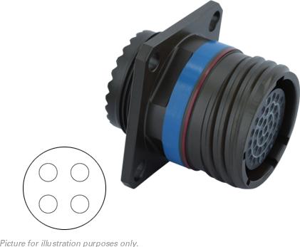 SOURIAU-D38999/20ZG75BN Steckverbinder, rund Conn Circular SKT 4 POS Crimp ST Flange Mount 4 Terminal 1 Port