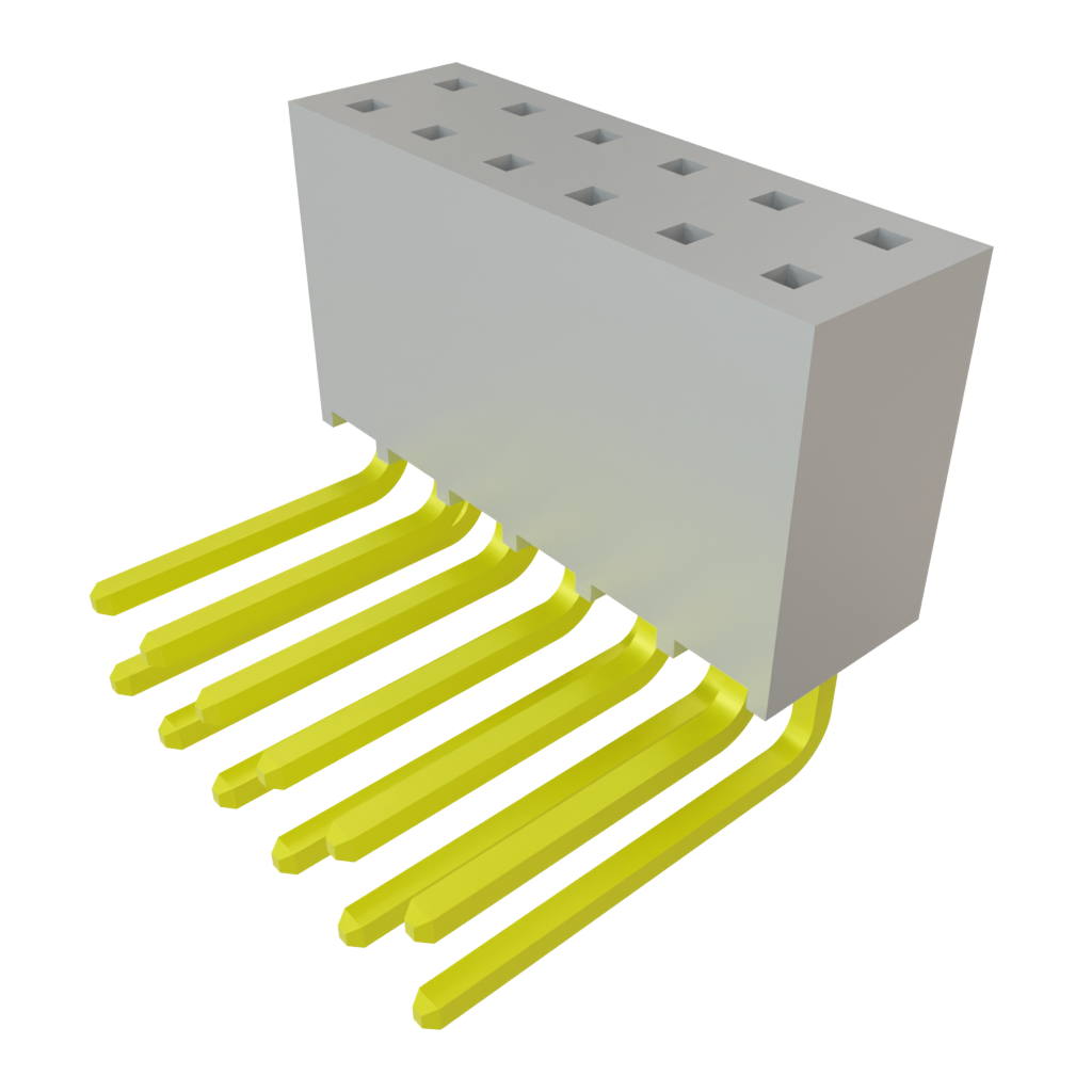 Samtec-SSQ-106-03-G-D-RA Steckverbinderleisten und Leiterplattenbuchsen Conn Socket Strip SKT 12 POS 2.54mm Solder RA Side Entry Thru-Hole Bulk