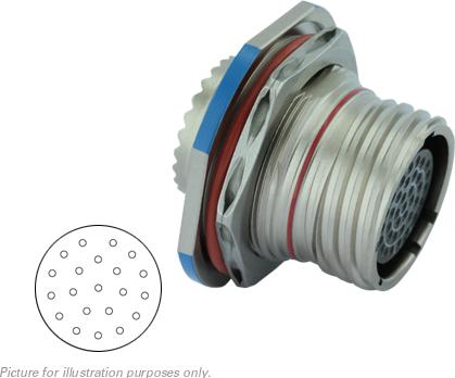 SOURIAU-D38999/24KH21SN 圆形连接器 Conn Circular SKT 21 POS Crimp ST Jam Nut 21 Terminal 1 Port