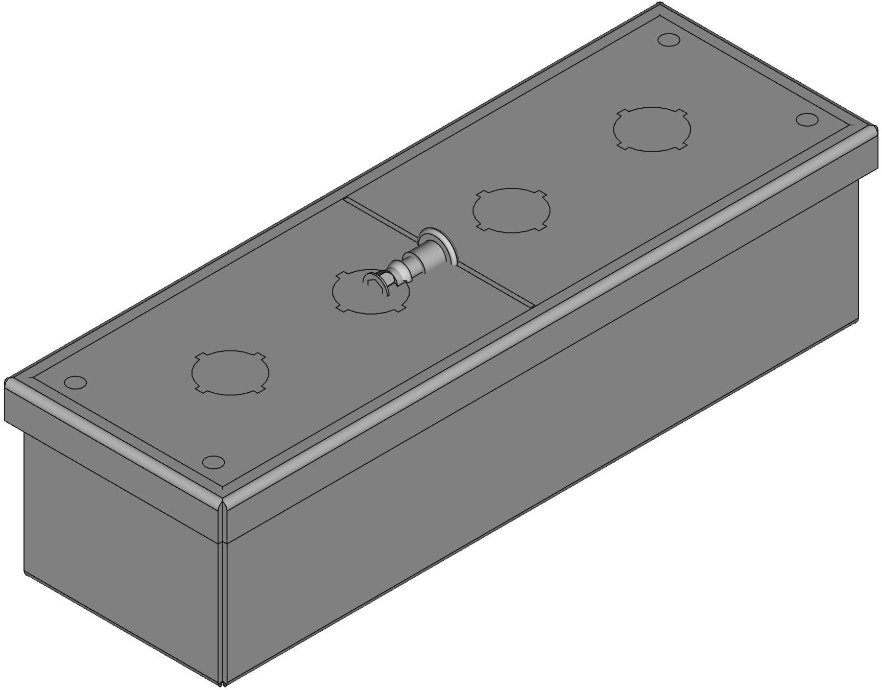Hammond Manufacturing-1435MD Gray Mild Steel Bracket Mount Pushbutton Enclosure