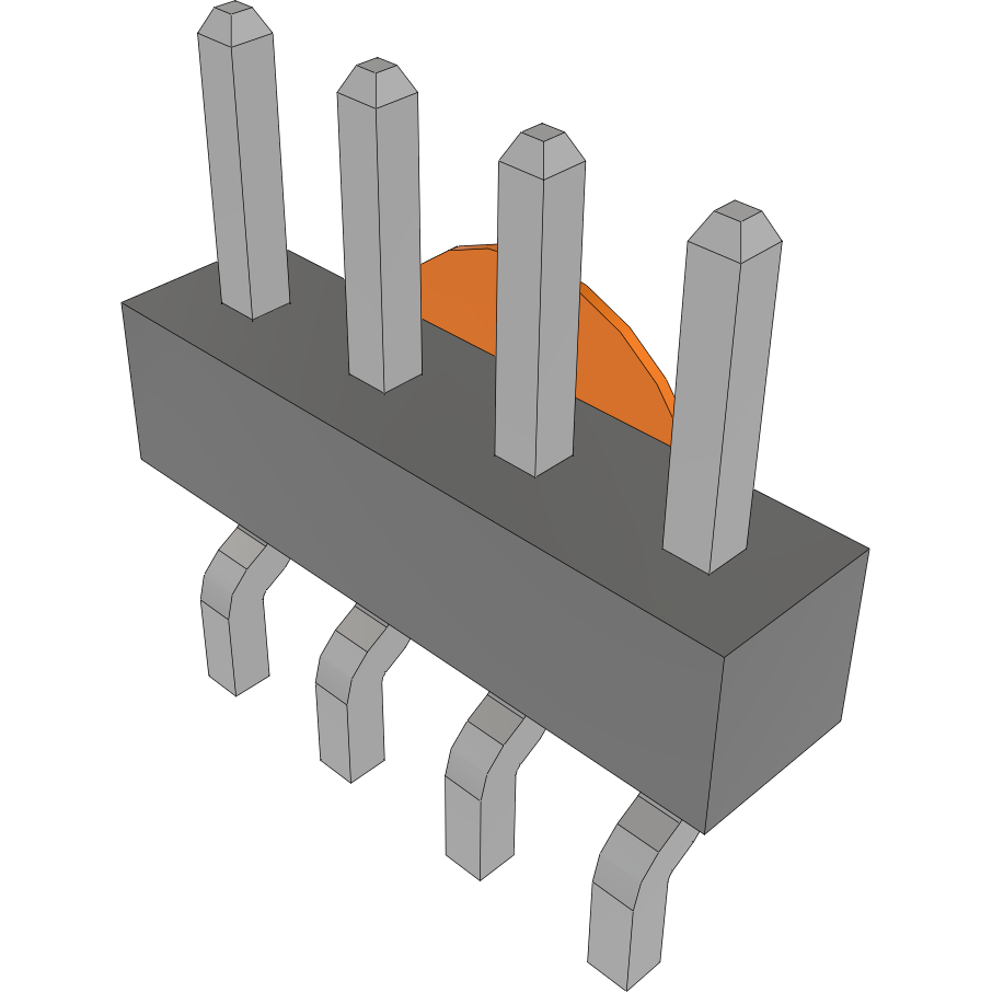 Samtec-MMT-104-01-T-SH-K-TR Piastre connettori e prese PCB Conn Unshrouded Header HDR 4 POS 2mm Solder RA Side Entry SMD T/R