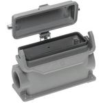 Surface Mount Housing 90° 24B Shell Size Powder Aluminum Die Cast Single Lock Han®