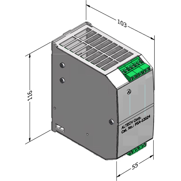 Altech Corporation-PSB-18024 Alimentazione da CA a CC AC/DC Power Supply Single-OUT 24V 7.5A 180W 9-Pin