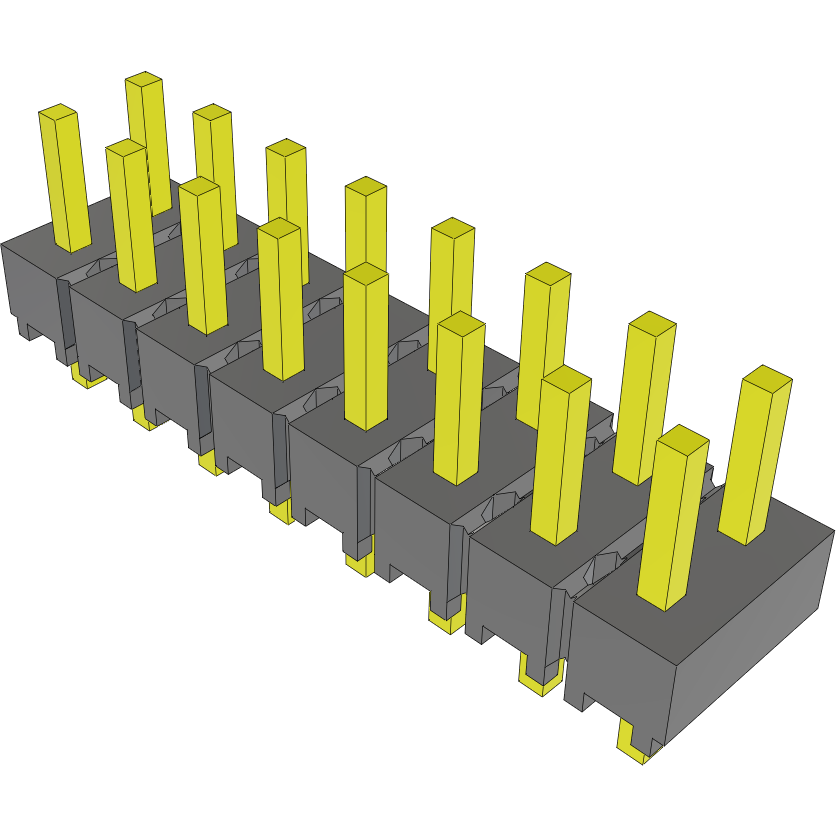 Samtec-MTSW-108-06-T-D-140 Cabezales del conector y receptáculos PCB Conn Unshrouded Header HDR 16 POS 2.54mm Solder ST Top Entry Thru-Hole Bulk