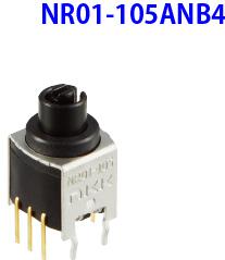 NKK Switches-NR01-105ANB4 Switch Rotary Switch Rotary ON ON ON ON ON SP5T 5 Knob Shaft PC Pins 0.1A 28VAC 28VDC 0.4VA