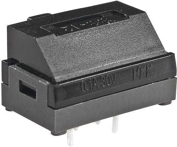 NKK Switches-SS314MAH4-R Interruptor corredizo Switch Slide ON OFF ON SPDT Side Slide 0.1A 28VAC 28VDC 0.4VA 10000Cycles Gull Wing SMD T/R