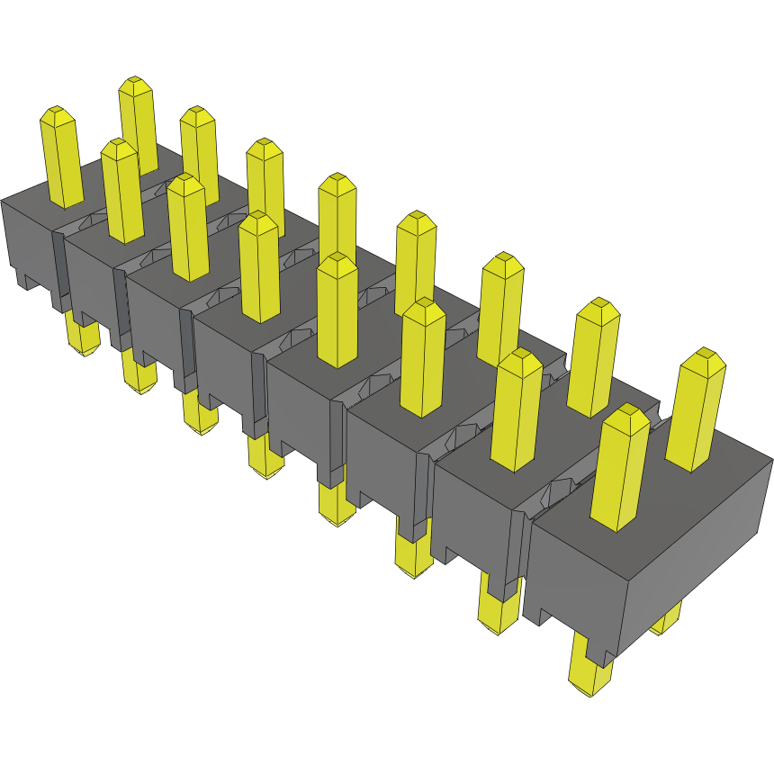 Samtec-HTSW-108-06-G-D Steckverbinderleisten und Leiterplattenbuchsen Conn Unshrouded Header HDR 16 POS 2.54mm Solder ST Top Entry Thru-Hole Bulk