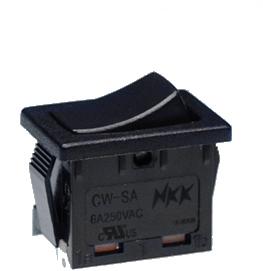 NKK Switches-CWSA11AANS Wippschalter Switch Rocker ON None OFF SPST Solder Lug Curved Rocker 6A 250VAC 30000Cycles