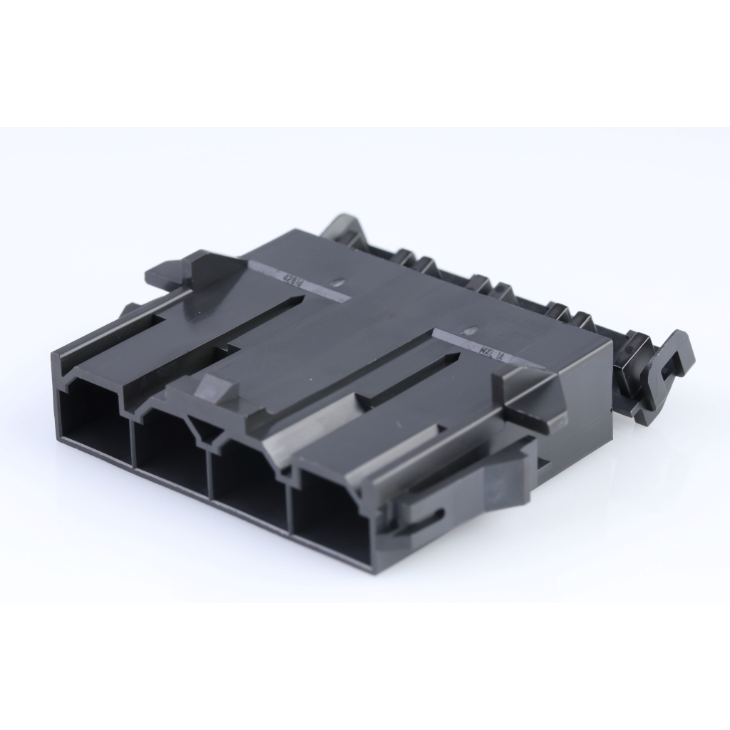 Molex-428180412 Connector Discrete Wire Housing Conn Housing M 4Power POS 10mm Crimp ST Panel Mount Black Mini-Fit Sr™ Bag