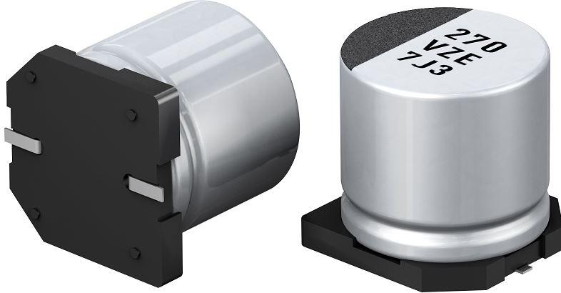 Panasonic-EEH-ZE1E331P Condensateur en polymère d'aluminium Cap Aluminum Polymer Hybrid 330uF 25VDC 20%( 10 X 10.2mm) SMD 0.02 Ohm 0.9A 2000h 145°C Automotive T/R