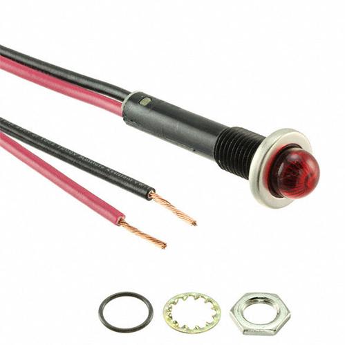 Visual Communications-L75R-R12-2211 Panel Mount Indicators Panel Mount Indicator Round 3/8" LED 12V Wire Red