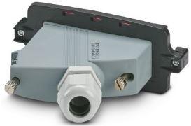 PHOENIX CONTACT-1143770 null ECS Family Faceplate, Ready For Integration Of One Modular Rectangular Connector Variocon Vc4, Screw Locking, Rated Ip66/67/69 When Combined With ECS Housing, Color Black (9005), Width 163 mm, Height 30 mm, Depth 62 mm