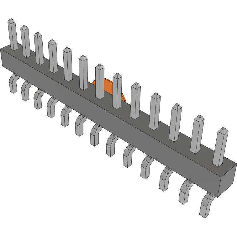 Samtec-MMT-113-01-TM-SH-K Steckverbinderleisten und Leiterplattenbuchsen Conn Unshrouded Header HDR 13 POS 2mm Solder RA Side Entry SMD Tube