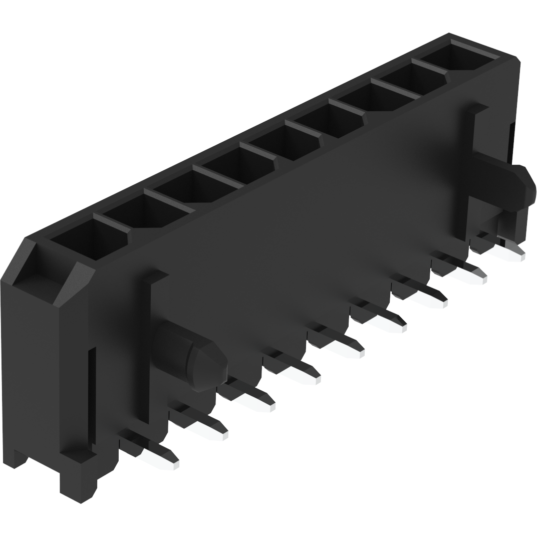 Amphenol Communications Solutions-G88MPB09002C1EU Piastre connettori e prese PCB Conn Wire to Board HDR 9Power POS 3mm Solder RA Side Entry Thru-Hole Tray