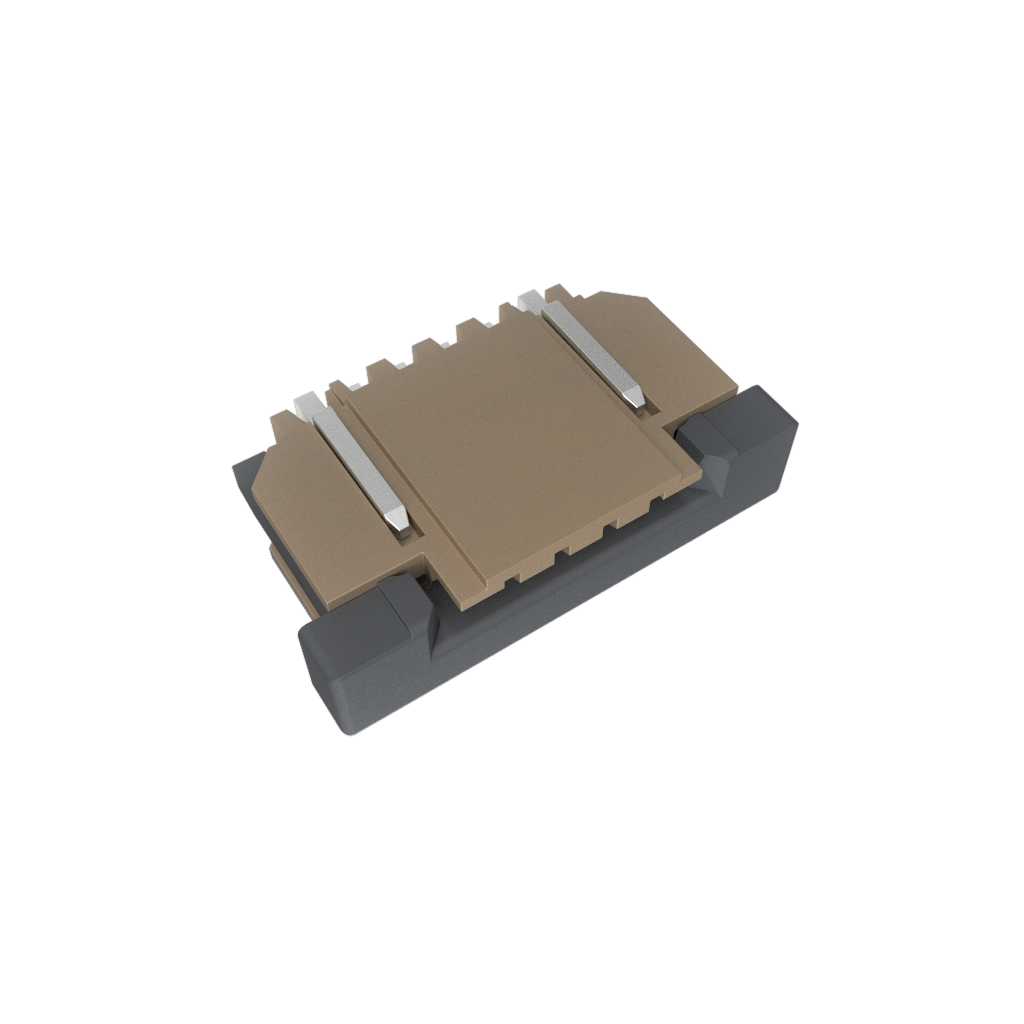 Amphenol Communications Solutions-SFW4R-2STE1LF Steckverbinder, FFC-FPC 1.00mm Flex Connector, SFW-R series, 4 Position, Upper Side Contact, Side Entry Surface Mount ZIF Connector, Lead Free