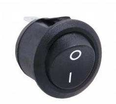 Bulgin Components PLC-R13112ABB Interruptor basculante Switch Rocker ON (OFF) SPST Quick Connect Round Rocker 16A 250VAC