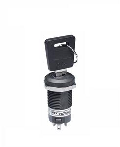 NKK Switches-CKM13EFW01 Switch KeyLock Switch Key Lock ON OFF ON SPDT 45° Flat Key 3A 250VAC Solder Lug 30000Cycles Panel Mount