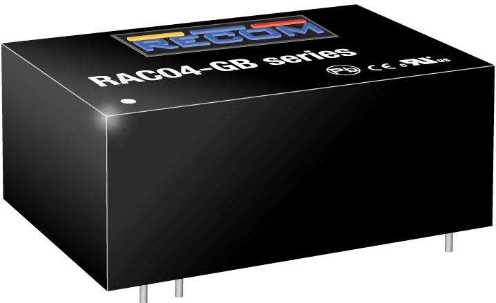 RECOM Power-RAC04-09SGB Suministro de energía de AC a CC AC/DC Power Supply Single-OUT 9V 0.44A 4W 5-Pin Tube