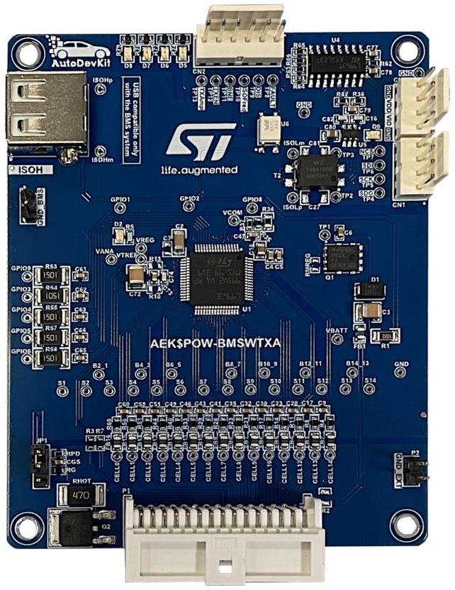 STMicroelectronics-AEK-POW-BMSWTX 电源管理开发电路板和套件 Battery Management System Module Based on the L9963E and L9963T