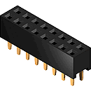On-Shore Technology, Inc-SH2-16G Steckverbinderleisten und Leiterplattenbuchsen Conn Socket Strip SKT 16 POS 2.54mm Solder ST Thru-Hole