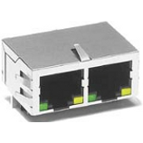 Pulse Electronics Corporation-JX80-0022NL Steckverbinder, Telefon und Telekommunikation Conn RJ-45 RCP 32 POS 2.54mm Solder RA Thru-Hole 48 Terminal 4 Port PulseJack™