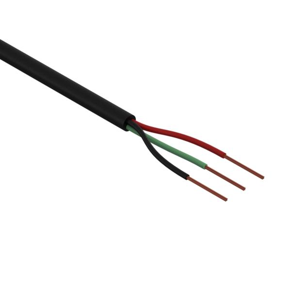 Tensility International-30-00006 Cable Multi-Conductor Multi-Conductor Cable Polyvinyl Chloride 3Conductors 24AWG 3.6mm 300V Black Polyvinyl Chloride