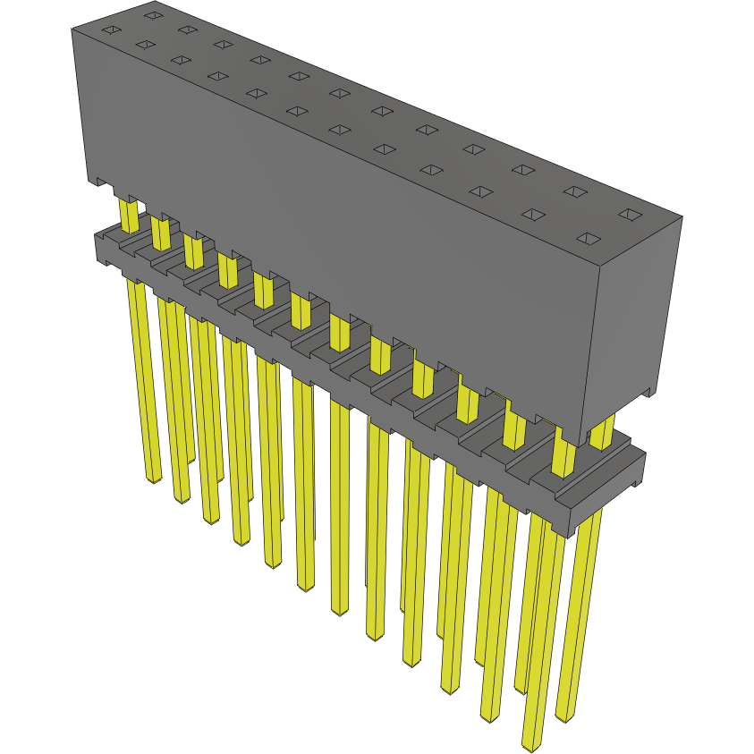 Samtec-ESQT-112-02-G-D-394 Steckverbinderleisten und Leiterplattenbuchsen Conn Elevated Socket SKT 24 POS 2mm Solder ST Top Entry Thru-Hole Layer