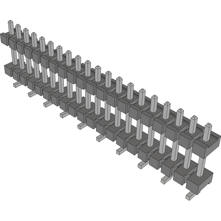 Samtec-JW-20-04-T-S-700-170-VS Steckverbinderleisten und Leiterplattenbuchsen Conn Board Stacker HDR 20 POS 3.96mm Solder ST Top Entry SMD Tube