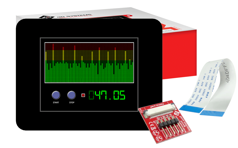 4D Systems-GEN4-ULCD-28D-CLB Modules TFT 2.8", 240x320 pixels, slim Intelligent Display Module with embedded DIABLO16 processor with Cover Lens Bezel