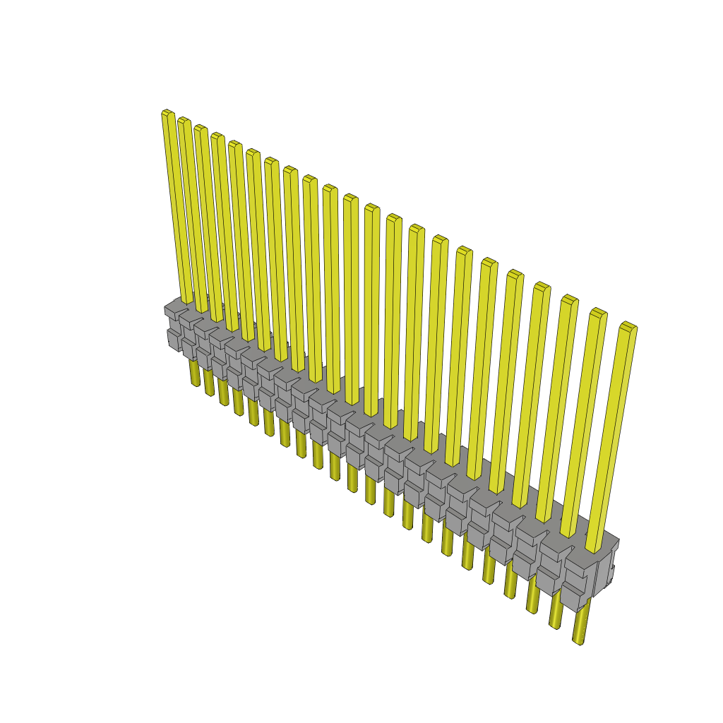 Samtec-TMS-122-57-G-S Steckverbinderleisten und Leiterplattenbuchsen Conn Unshrouded Header HDR 22 POS 1.27mm Solder ST Top Entry Thru-Hole Tube