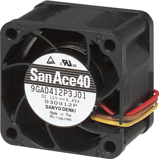 SANYO DENKI-9GA0424M3001 Sopladores y ventiladores DC Fan Axial Ball Bearing 24V 21.6V to 26.4V 16.2CFM 47dB 40 X 40 X 28mm