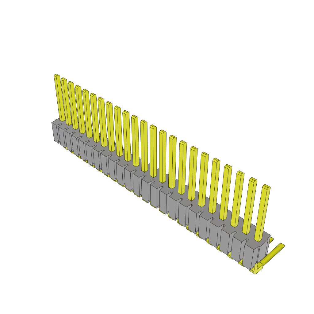 Samtec-HTMS-123-01-G-S-RA Cabezales del conector y receptáculos PCB Conn Unshrouded Header HDR 23 POS 1.27mm Solder RA Side Entry Thru-Hole Tube