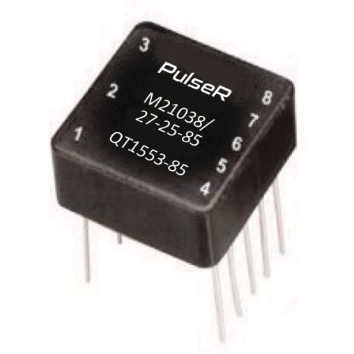 iNRCORE, LLC-Q1553-2 Impulswandler Pulse Transformer 1.4CT:1CT/2CT:1CT 100Vrms 3.5Ohm Prim. DCR 3Ohm Sec. DCR 8 Terminal Pin Thru-Hole