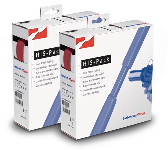 HellermannTyton-300-30322 Thermo-rétraction Heat Shrink Tubing ST Polyolefin Red Thin Box